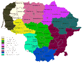 Карта административных районов Литвы