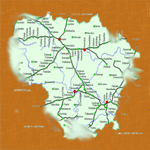 Карта автомобильных дорог  Литвы
