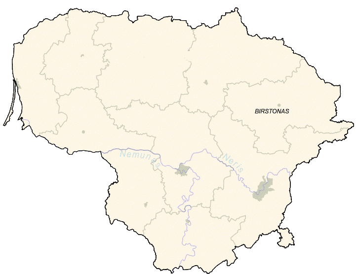 карта литвы бирштонас